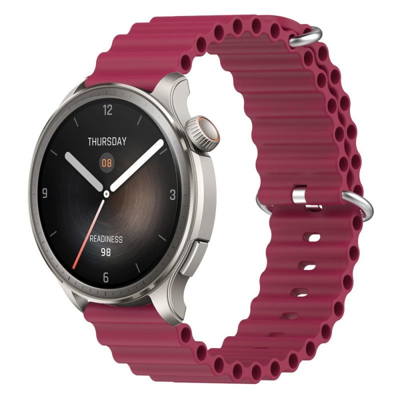 Estuyoya Correa silicona Ocean Amazfit Balance rojo vino