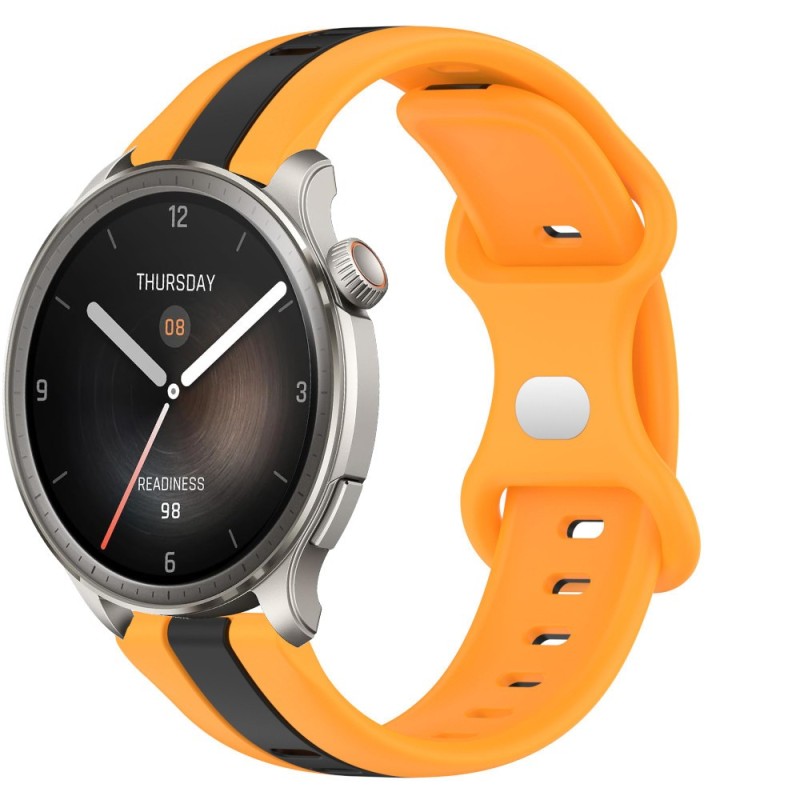 Estuyoya Correa silicona Raya Amazfit Balance Naranja,Negro