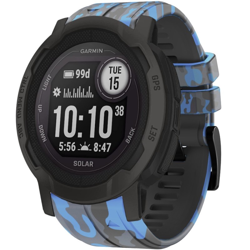 Estuyoya Correa silicona Camuflaje Garmin Instinct 2 Azul