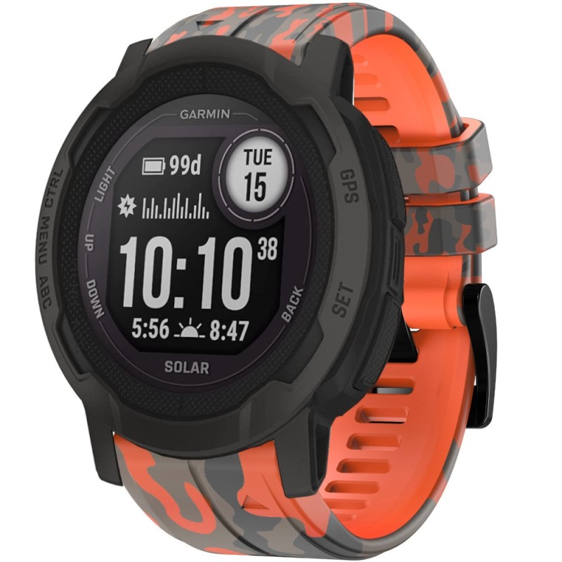 Estuyoya Correa silicona Camuflaje Garmin Instinct 2 Naranja