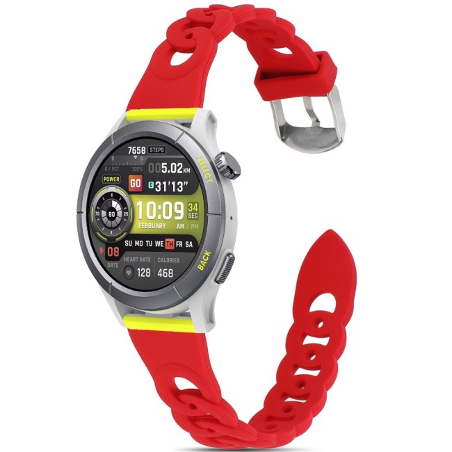 Estuyoya Correa silicona Diseño Cadena Amazfit Cheetah (Pro) (Round) Rojo