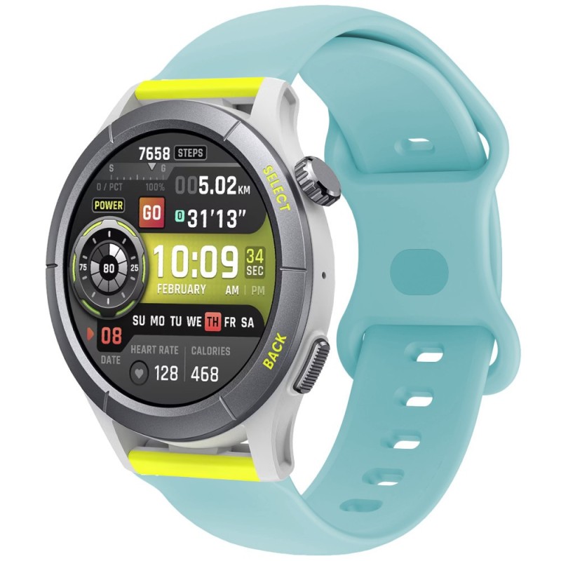 Estuyoya Correa silicona Doble Cierre Amazfit Cheetah (Pro) (Round) Azul Claro