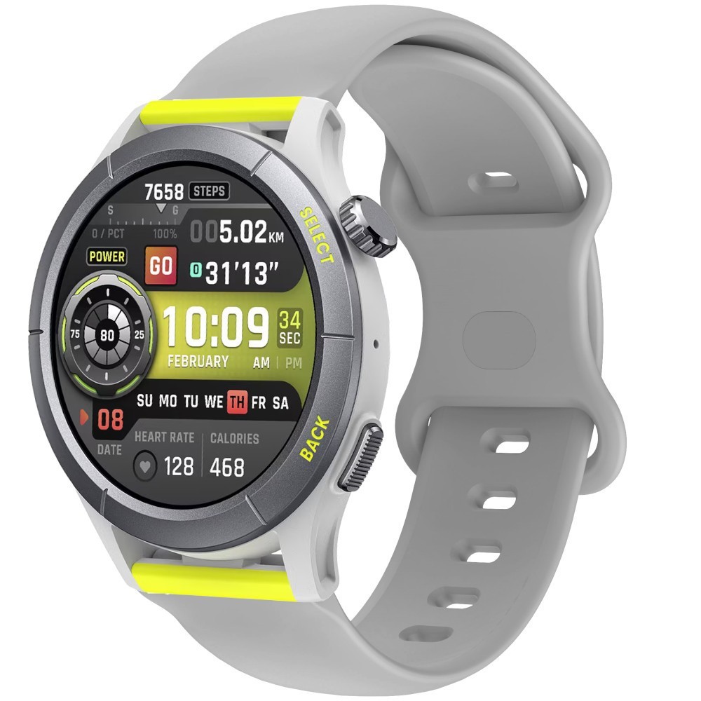 Estuyoya Correa silicona Doble Cierre Amazfit Cheetah (Pro) (Round) Gris