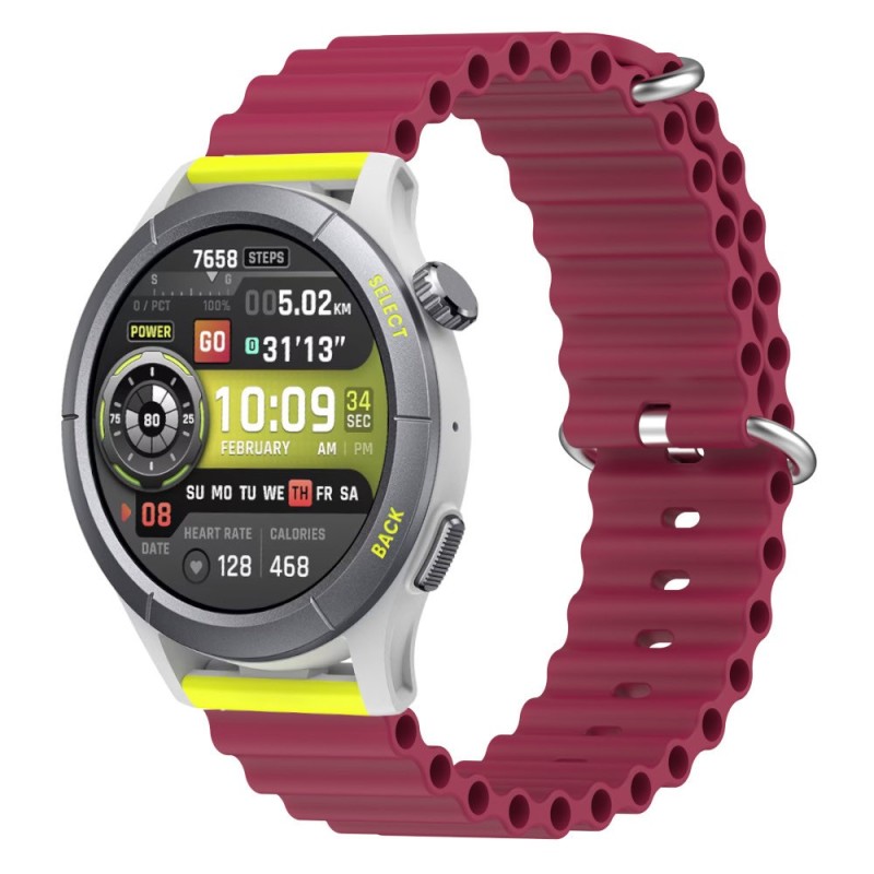 Estuyoya Correa silicona Ocean Amazfit Cheetah (Pro) (Round) rojo vino