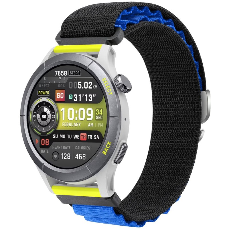 Estuyoya Correa loop nylon Amazfit Cheetah Negro,Azul