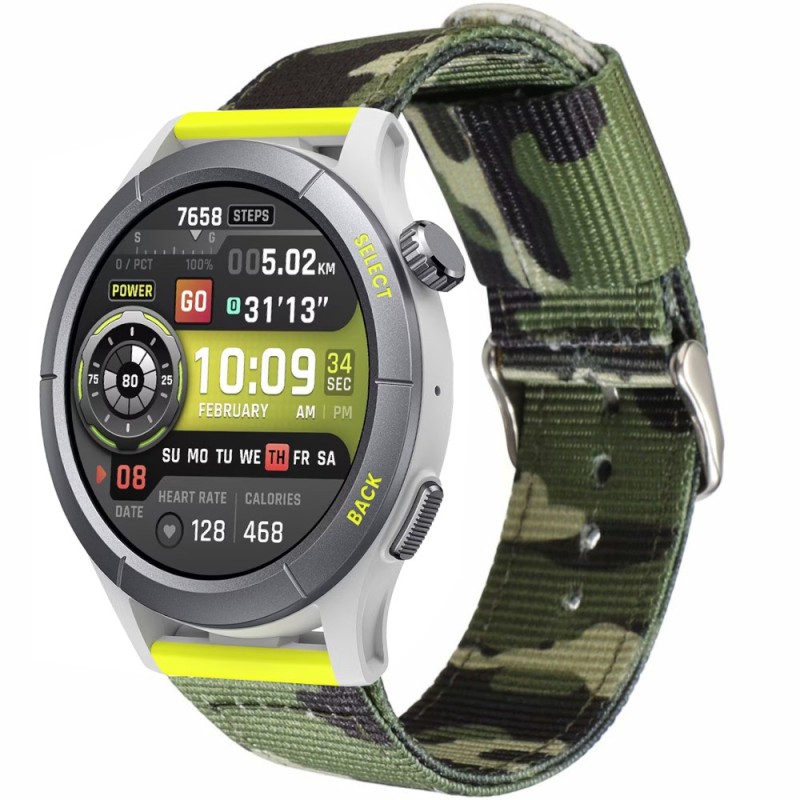 Estuyoya Correa nylon Amazfit Cheetah Camuflaje (Pro) (Round) Verde