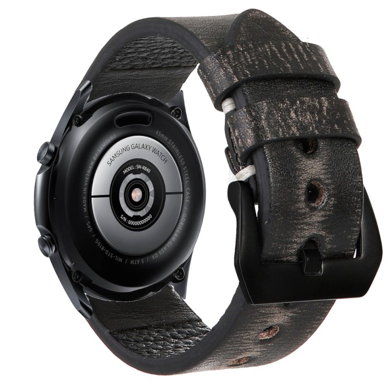 Estuyoya Correa cuero Amazfit Cheetah (Pro) (Round) hecha a mano gris