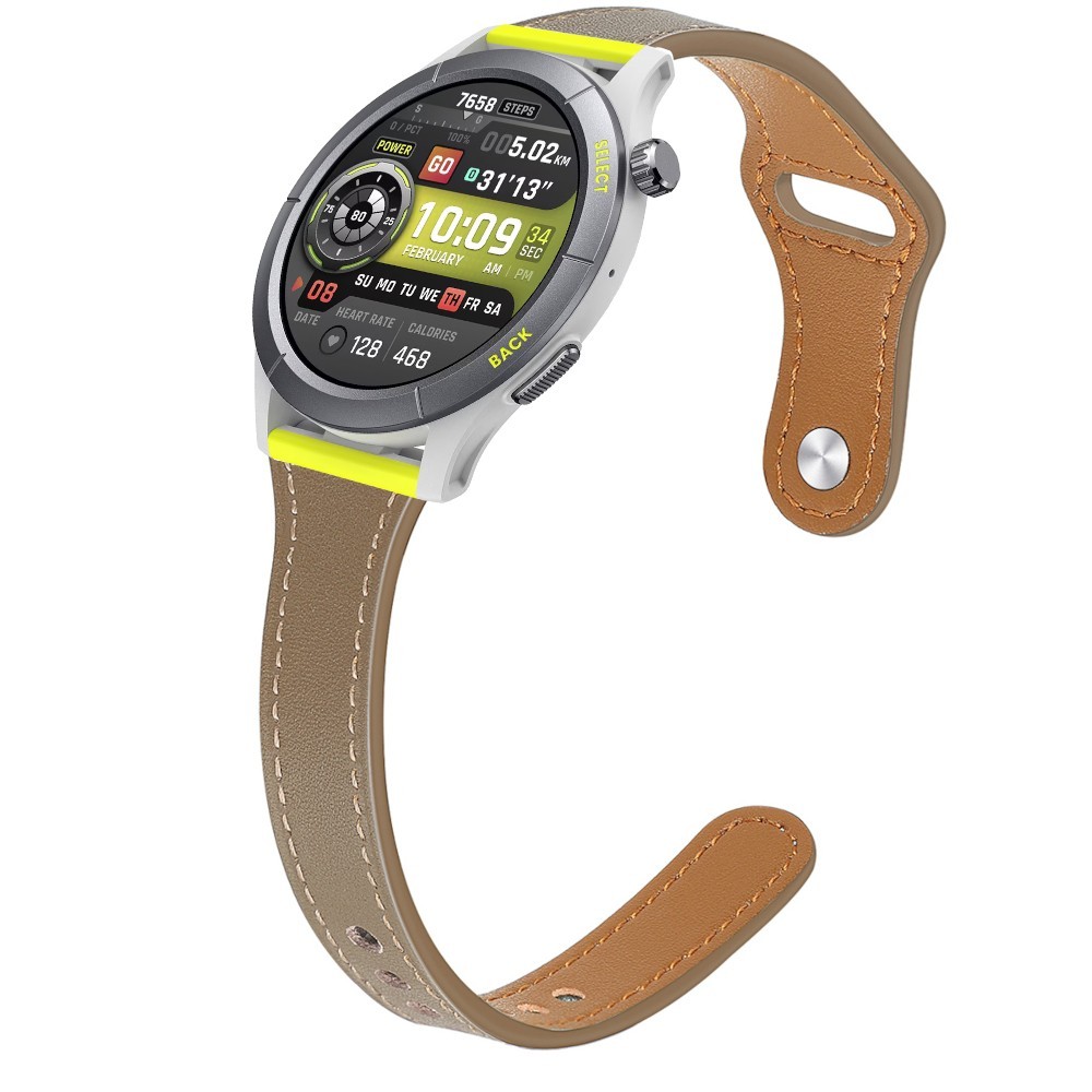 Estuyoya Correa cuero Slim Amazfit Cheetah (Pro) (Round) marrón