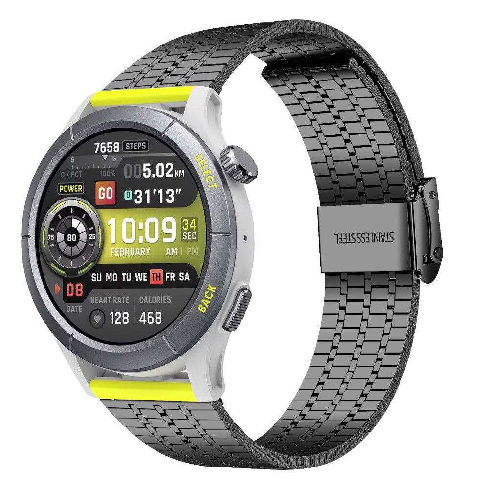 Estuyoya Correa acero Flexible Amazfit Cheetah (Pro) (Round) negro