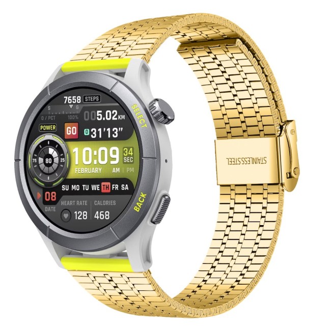 Estuyoya Correa acero Flexible Amazfit Cheetah (Pro) (Round) oro