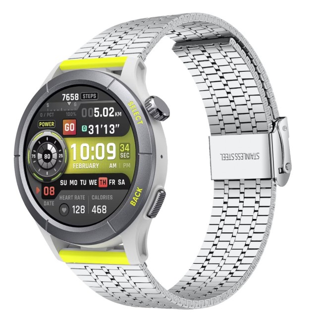 Estuyoya Correa acero Flexible Amazfit Cheetah (Pro) (Round) plata