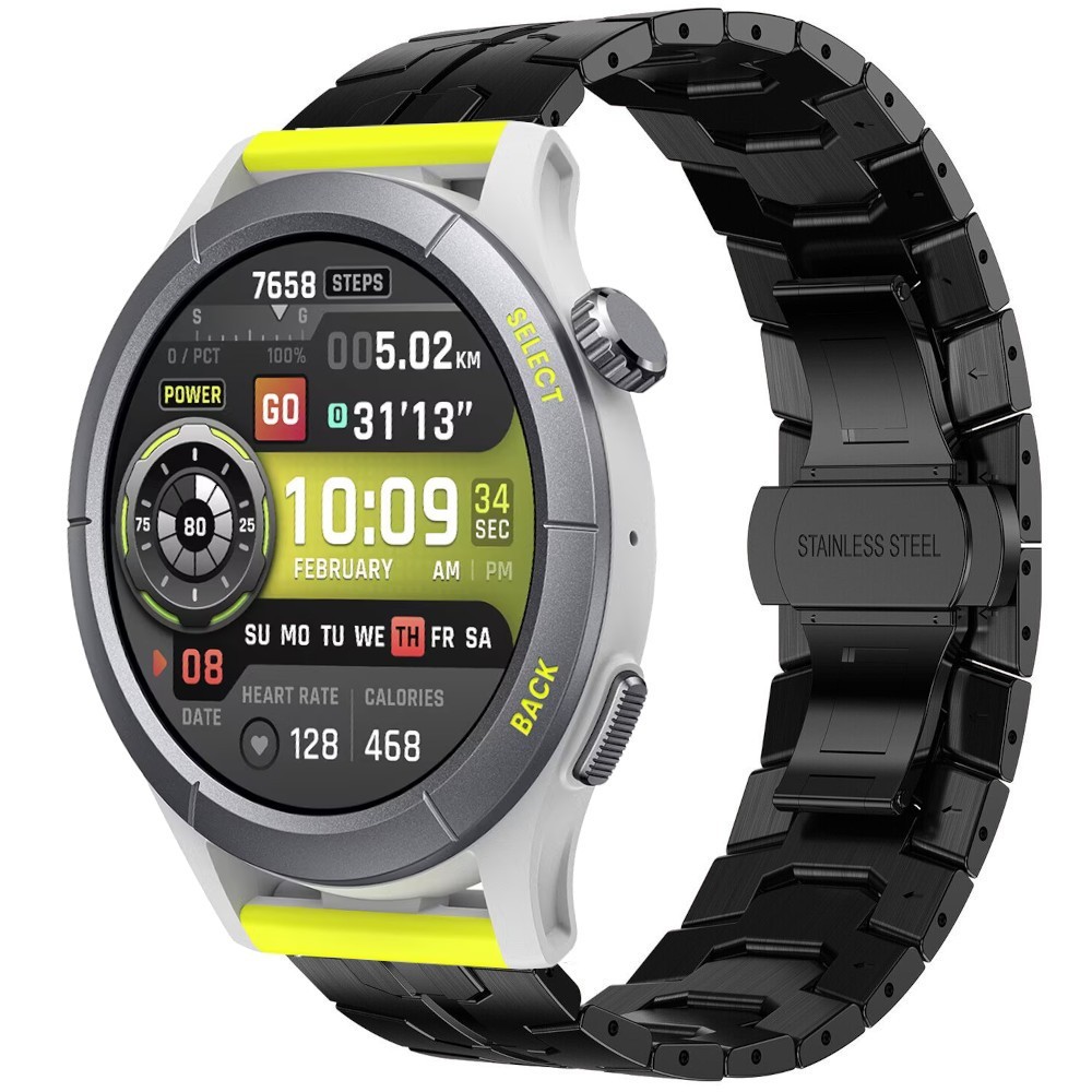 Estuyoya Correa acero Transformer Amazfit Cheetah (Pro) (Round) negro