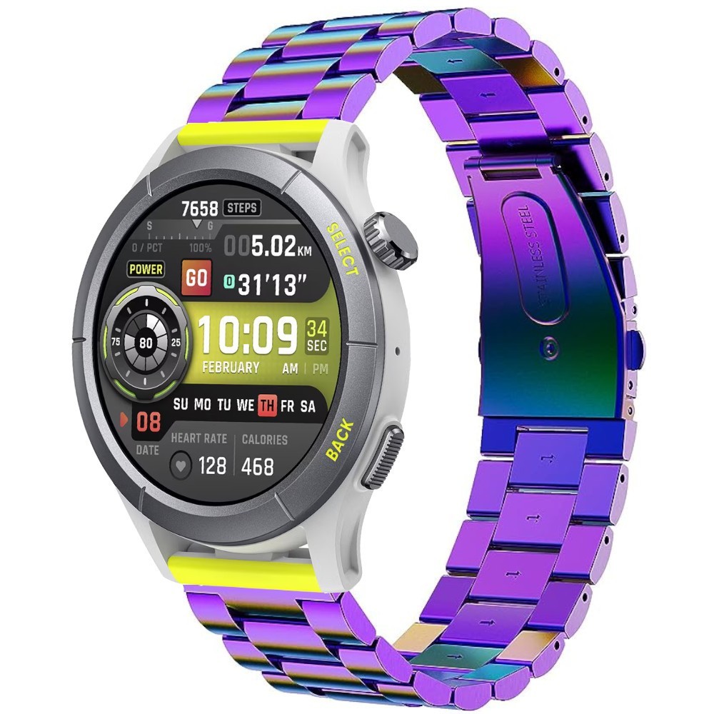 Estuyoya Correa metal acero Amazfit Cheetah (Pro) (Round) multicolor