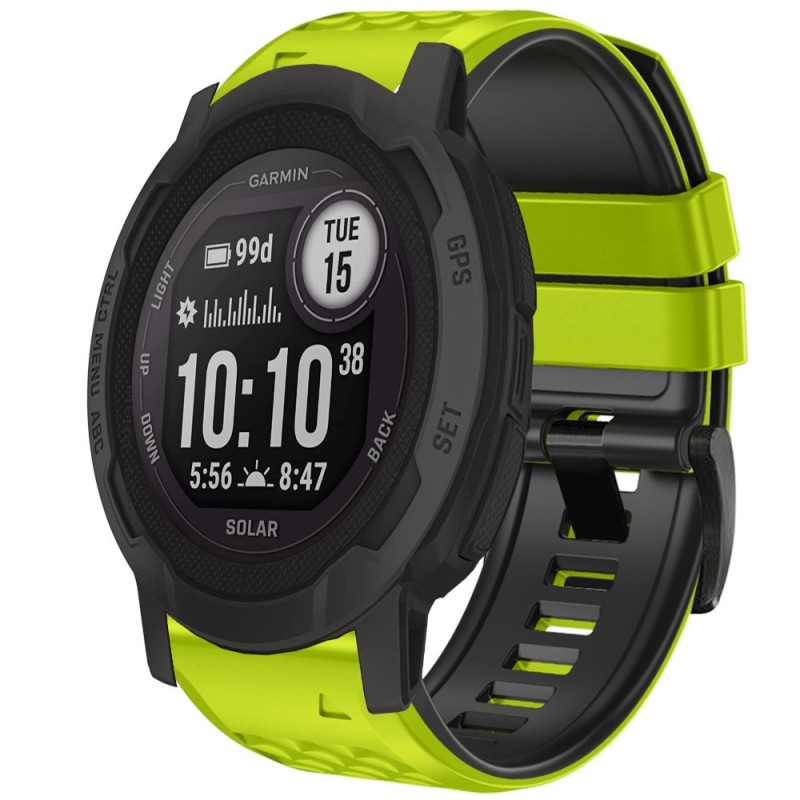 Estuyoya Correa silicona Piramid Garmin Instinct 2 Verde,Negro