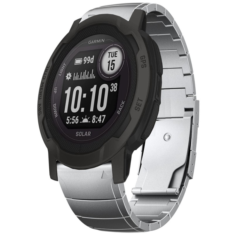 Estuyoya Correa Acero Luxury Garmin Instinct 2 Plata