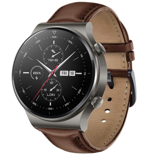 Estuyoya Correa cuero Clásica Huawei Watch GT 2 Pro marrón