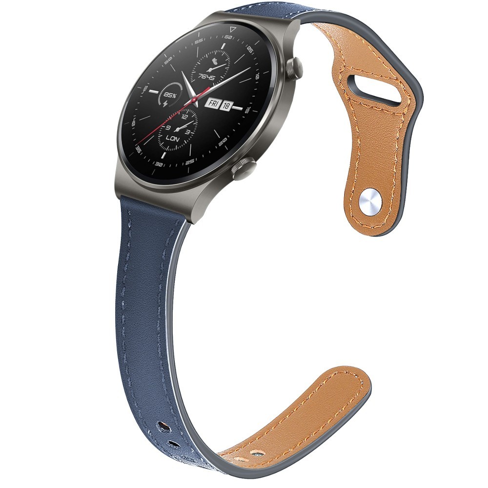 Estuyoya Correa cuero Slim Huawei Watch GT 2 Pro azul oscuro