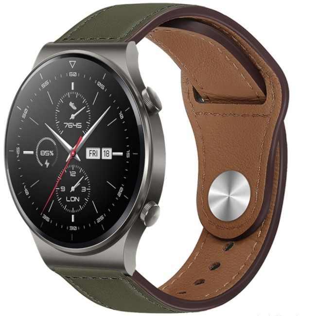 Estuyoya Correa cuero Bucle Huawei Watch GT 2 Pro verde oliva