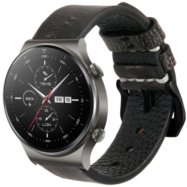 Estuyoya Correa cuero Huawei Watch GT 2 Pro hecha a mano gris