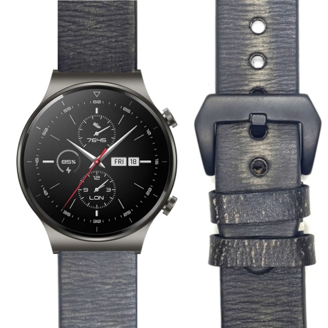 Estuyoya Correa cuero Huawei Watch GT 2 Pro hecha a mano gris