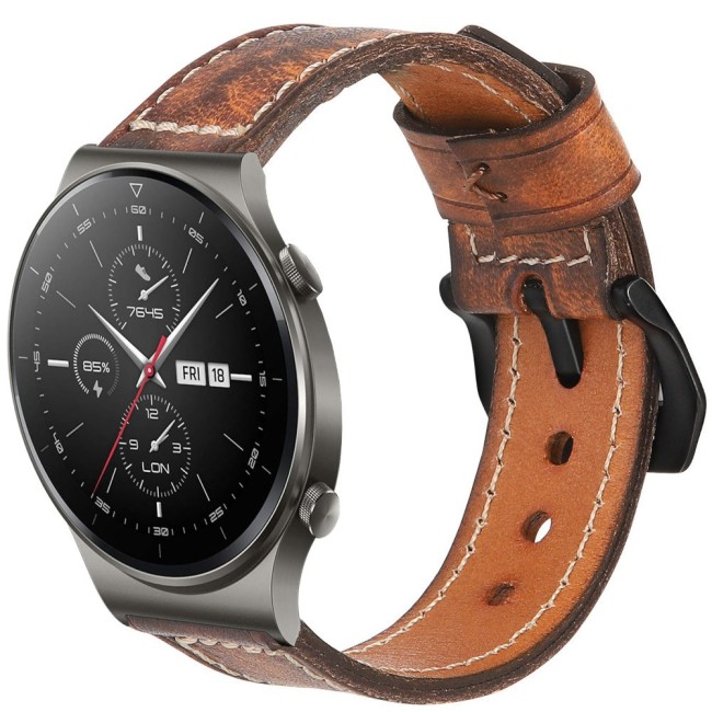 Estuyoya Correa cuero Huawei Watch GT 2 Pro hecha a mano marrón