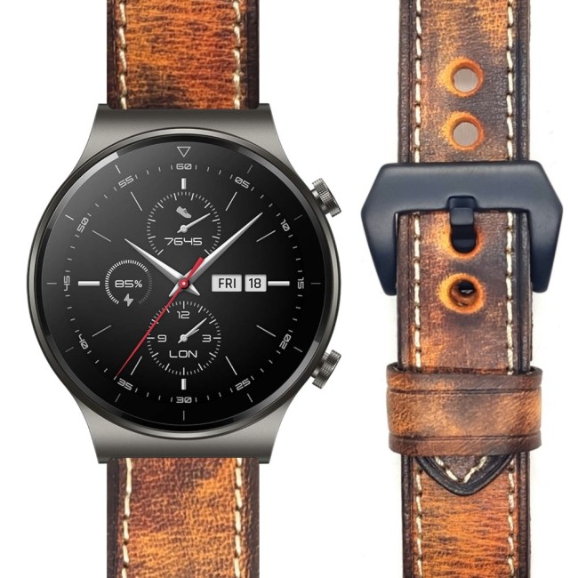 Estuyoya Correa cuero Huawei Watch GT 2 Pro hecha a mano marrón