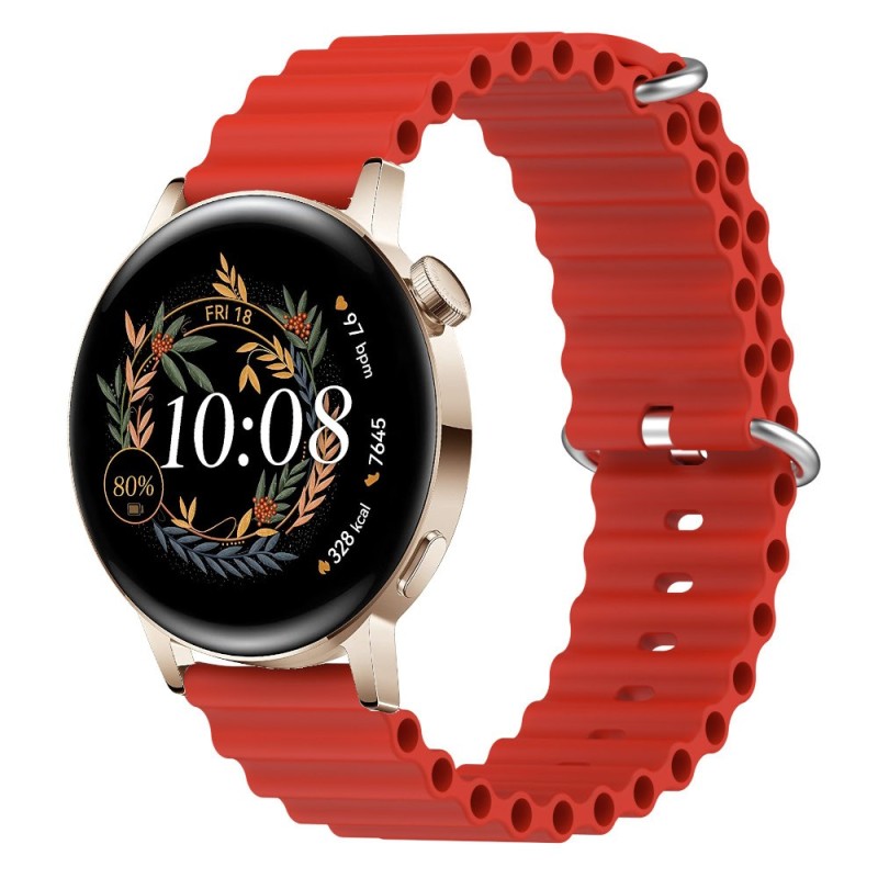 Estuyoya Correa silicona Ocean Huawei Watch GT 3 - 42mm rojo