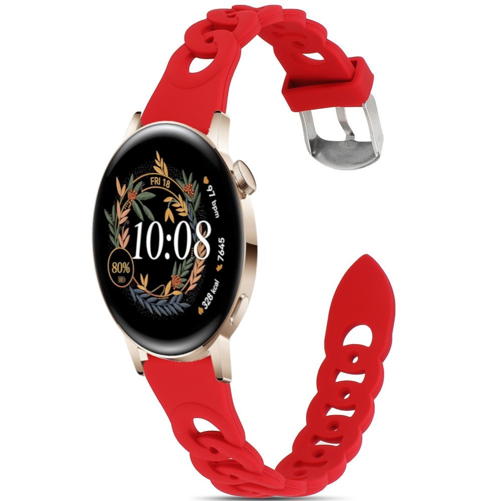 Estuyoya Correa silicona Diseño Cadena Huawei Watch GT 3 - 42mm Rojo