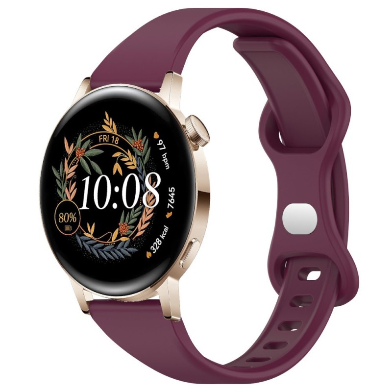 Estuyoya Correa silicona Fina Huawei Watch GT 3 - 42mm Rojo Vino