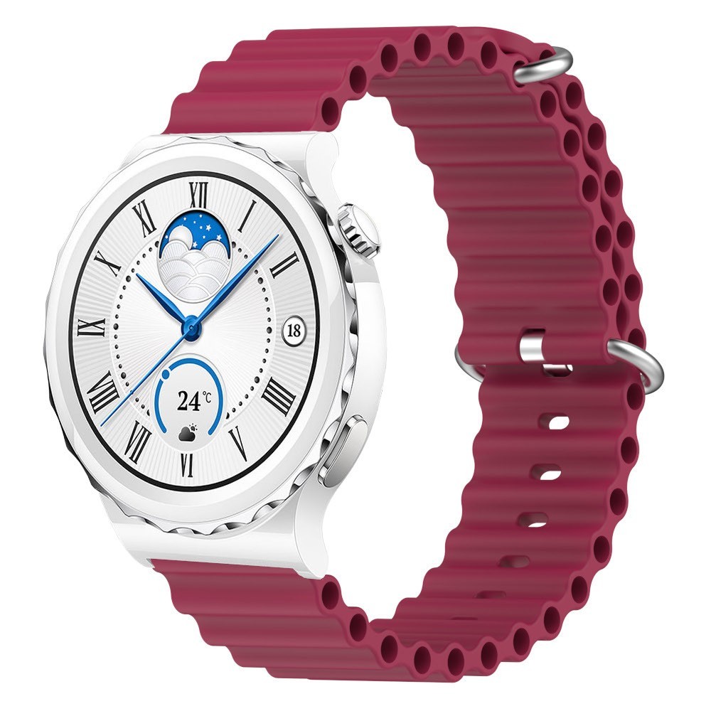 Estuyoya Correa silicona Ocean Huawei Watch GT 3 Pro - 43mm rojo vino