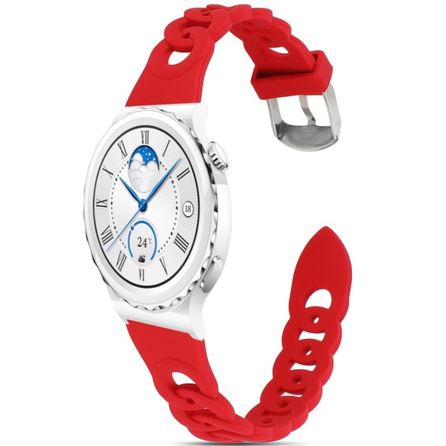 Estuyoya Correa silicona Diseño Cadena Huawei Watch GT 3 Pro - 43mm Rojo