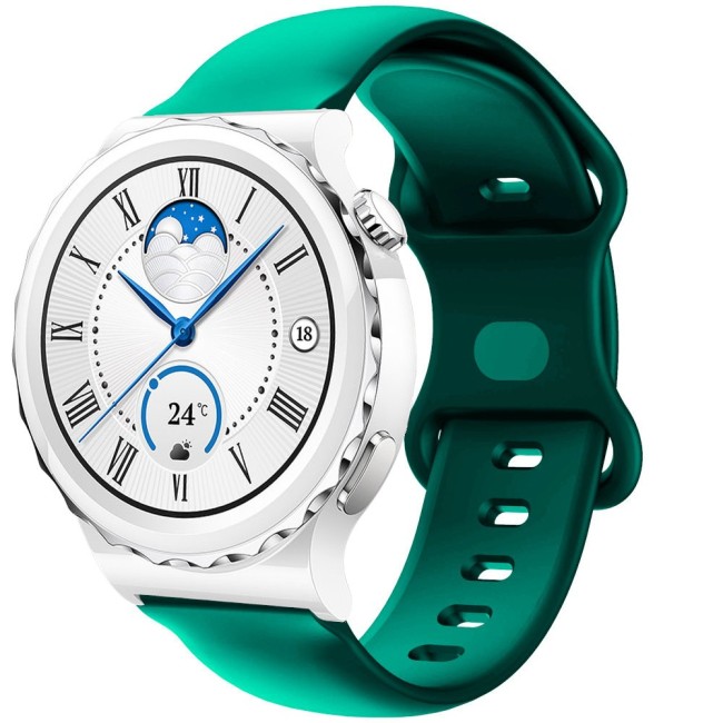 Estuyoya Correa silicona Doble Cierre Huawei Watch GT 3 Pro - 43mm Verde Oscuro