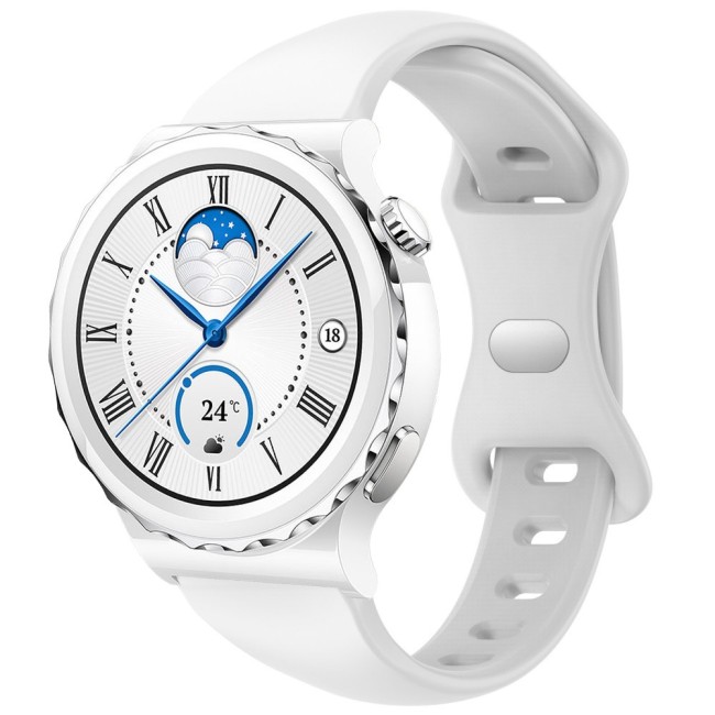 Estuyoya Correa silicona Fina Huawei Watch GT 3 Pro - 43mm Blanco