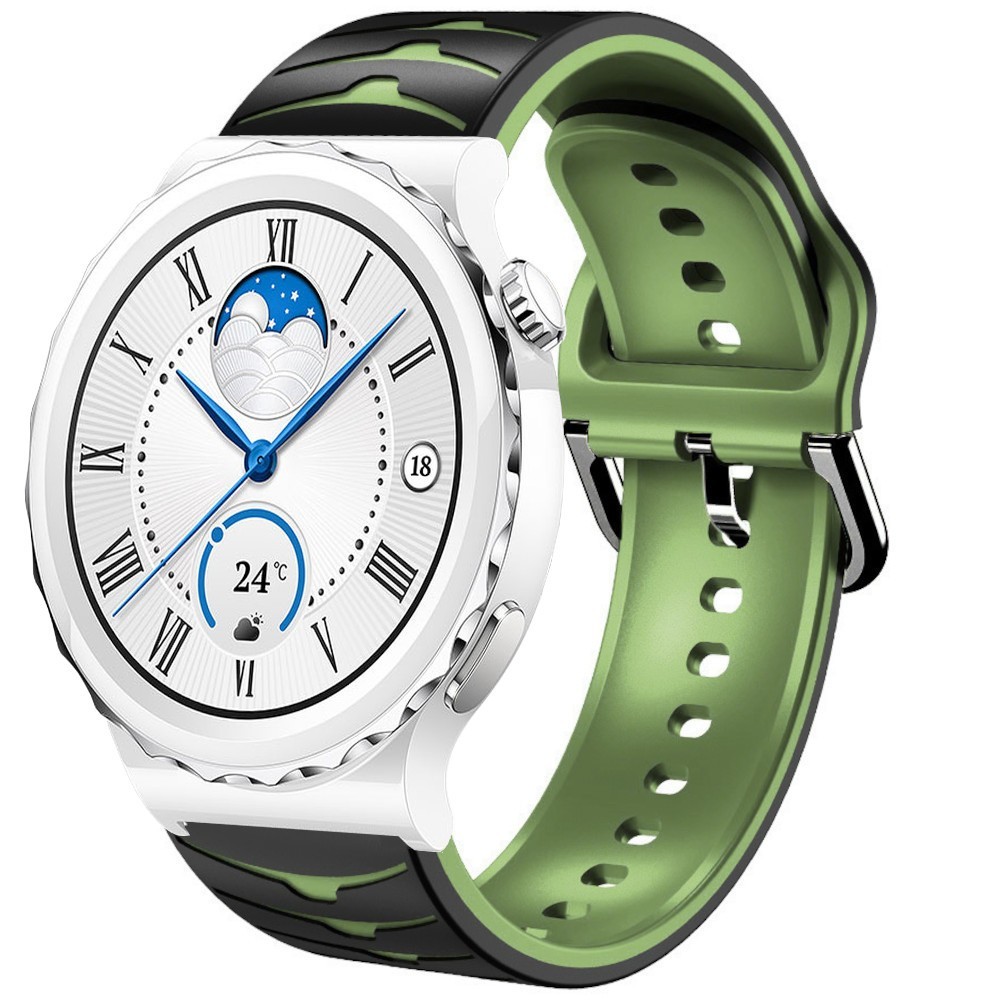 Estuyoya Correa silicona Ondas Huawei Watch GT 3 Pro - 43mm Negro,Verde