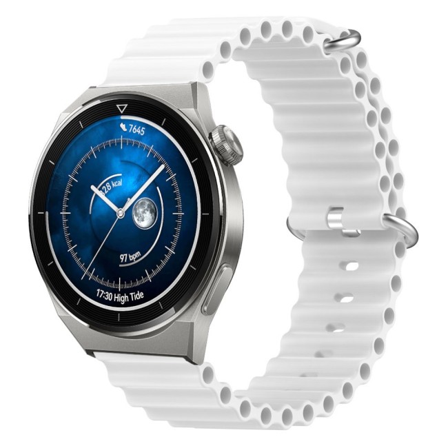 Estuyoya Correa silicona Ocean Huawei Watch GT 3 Pro - 46mm blanco