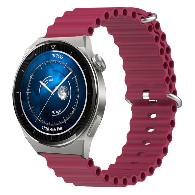 Estuyoya Correa silicona Ocean Huawei Watch GT 3 Pro - 46mm rojo vino