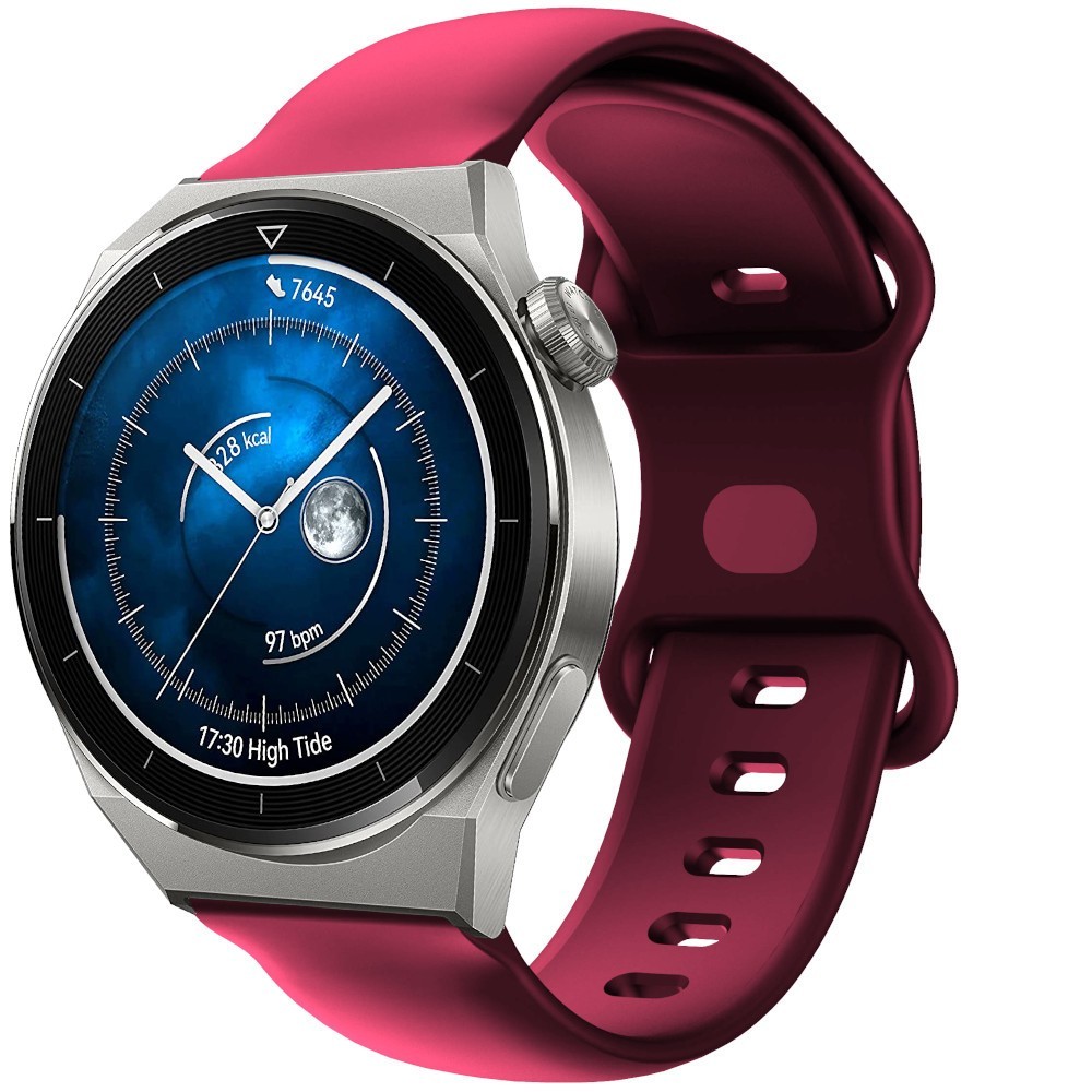 Estuyoya Correa silicona Doble Cierre Huawei Watch GT 3 Pro - 46mm Rojo Vino