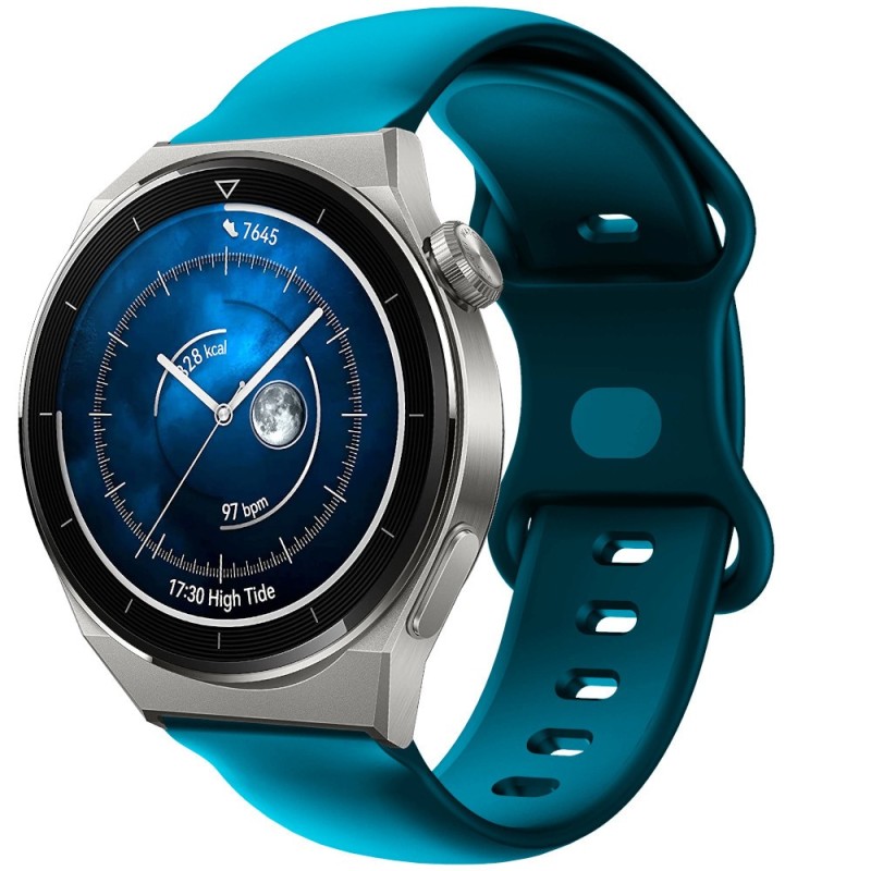 Estuyoya Correa silicona Doble Cierre Huawei Watch GT 3 Pro - 46mm Azul Eléctrico