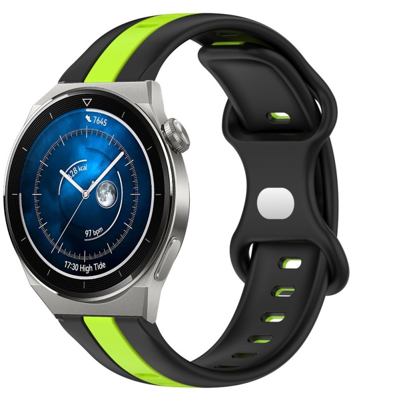 Estuyoya Correa silicona Raya Huawei Watch GT 3 Pro - 46mm Negro,Verde