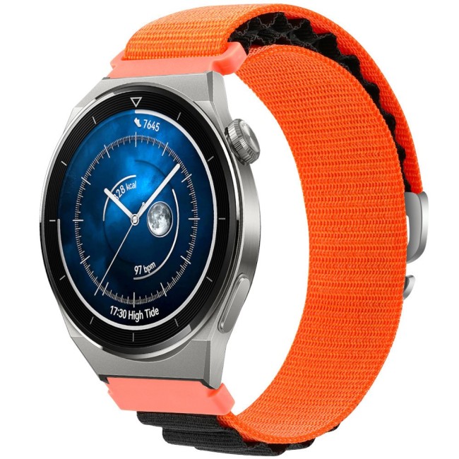 Estuyoya Correa loop nylon Huawei Watch GT 3 Pro - 46mm Naranja,Negro