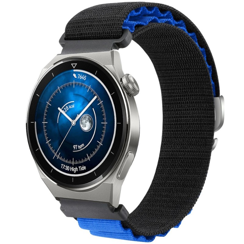 Estuyoya Correa loop nylon Huawei Watch GT 3 Pro - 46mm Negro,Azul