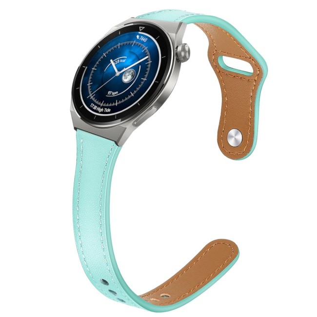 Estuyoya Correa cuero Slim Huawei Watch GT 3 Pro - 46mm azul turquesa