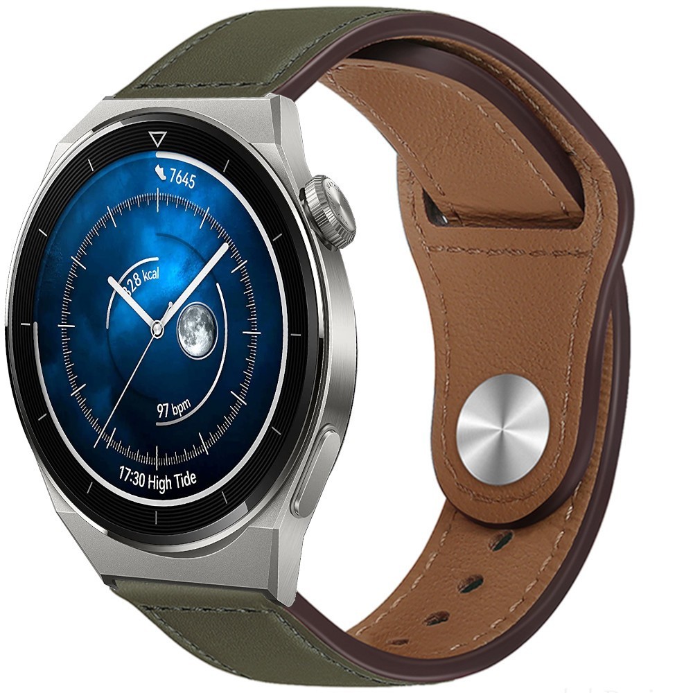 Estuyoya Correa cuero Bucle Huawei Watch GT 3 Pro - 46mm verde oliva