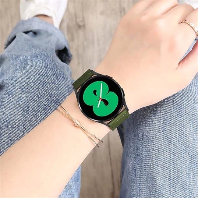 Estuyoya Correa cuero Bucle Huawei Watch GT 3 Pro - 46mm verde oliva