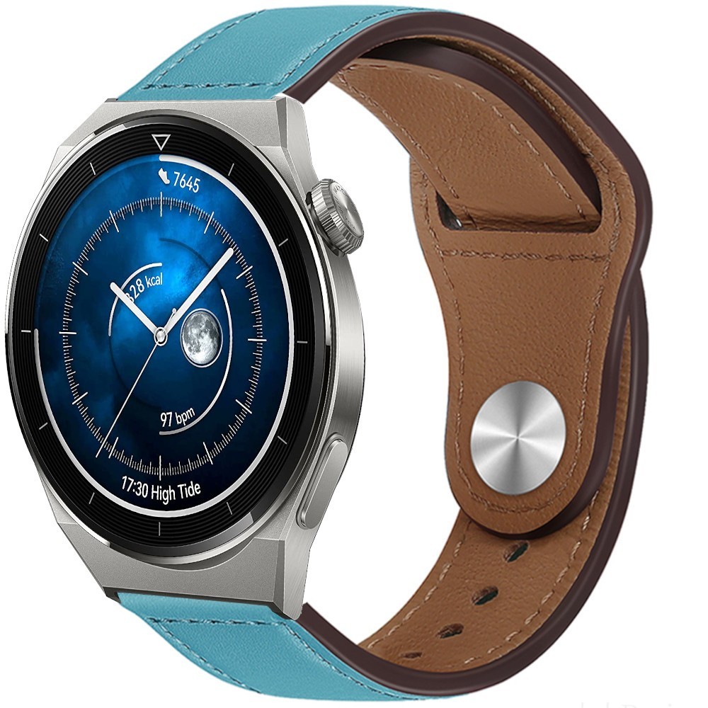 Estuyoya Correa cuero Bucle Huawei Watch GT 3 Pro - 46mm azul