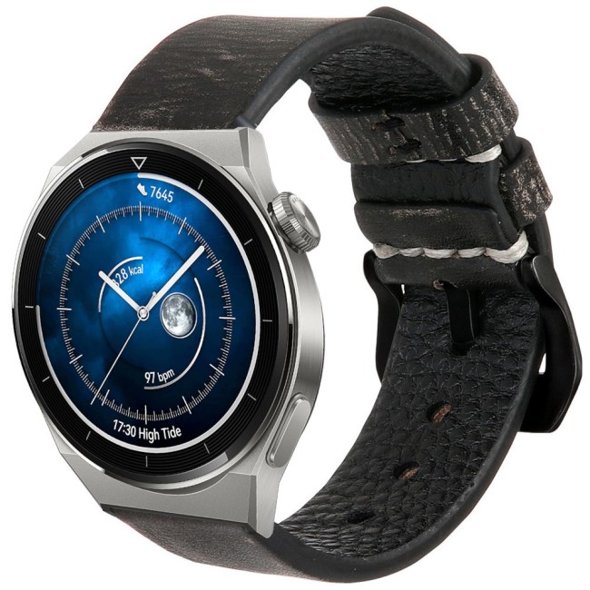 Estuyoya Correa cuero Huawei Watch GT 3 Pro - 46mm hecha a mano gris