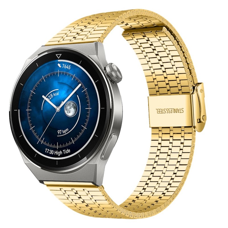 Estuyoya Correa acero Flexible Huawei Watch GT 3 Pro - 46mm oro