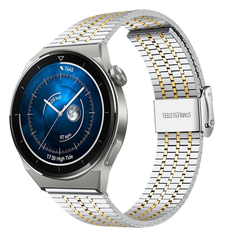 Estuyoya Correa acero Flexible Huawei Watch GT 3 Pro - 46mm plata,oro