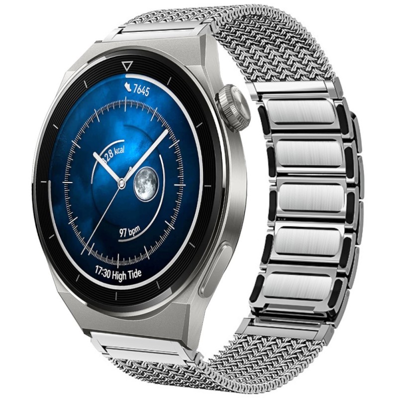 Estuyoya Correa acero Imán Huawei Watch GT 3 Pro - 46mm plata