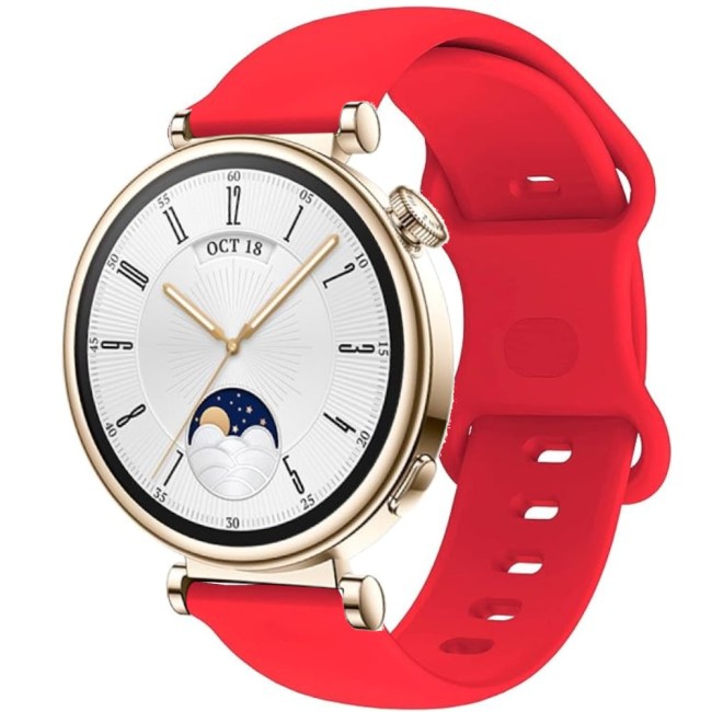 Estuyoya Correa silicona Doble Cierre Huawei Watch GT 4 - 41mm Rojo